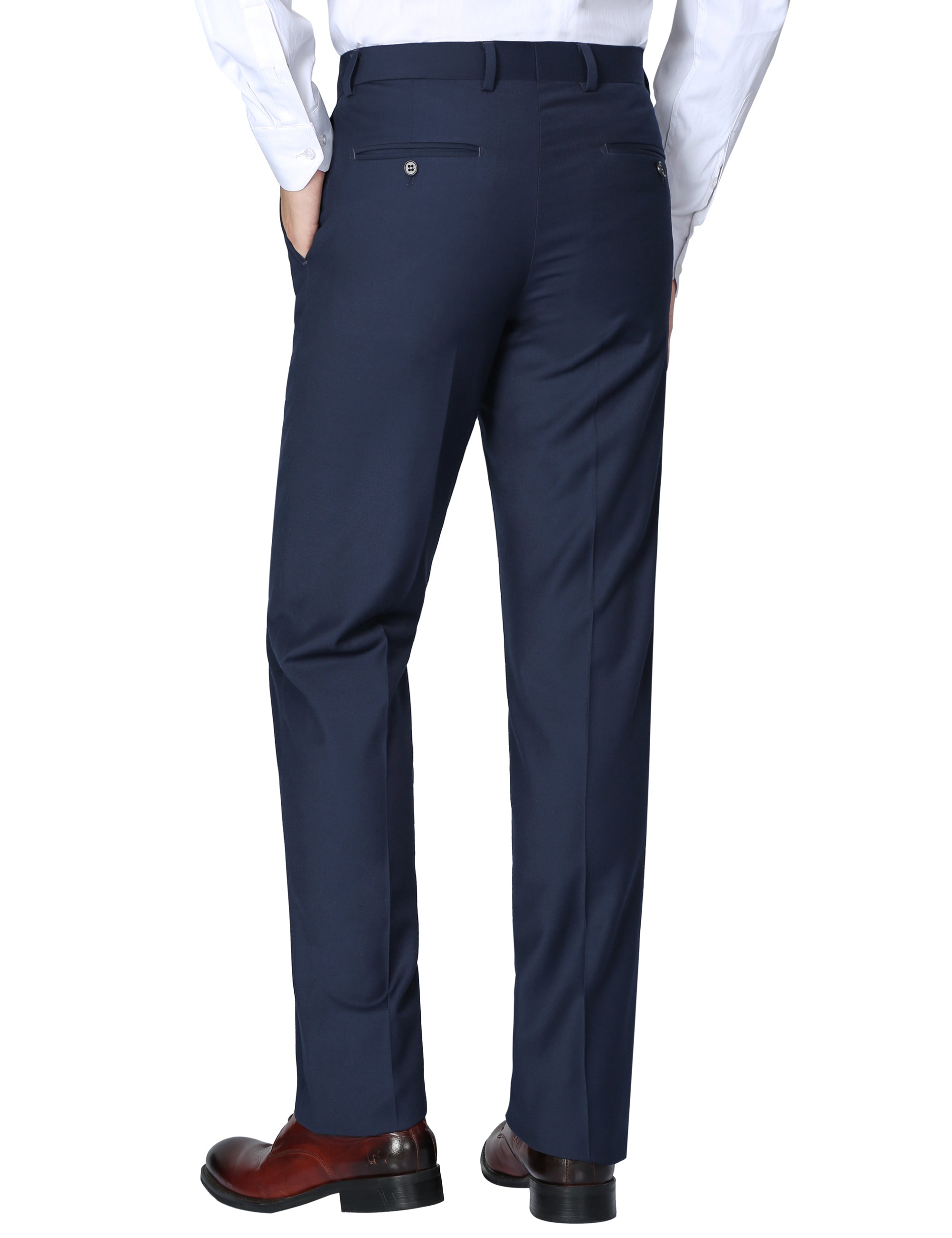 Men Straight Leg Suit Pants Wedding Tailored Fit Long Trousers Casual Formal  New | eBay